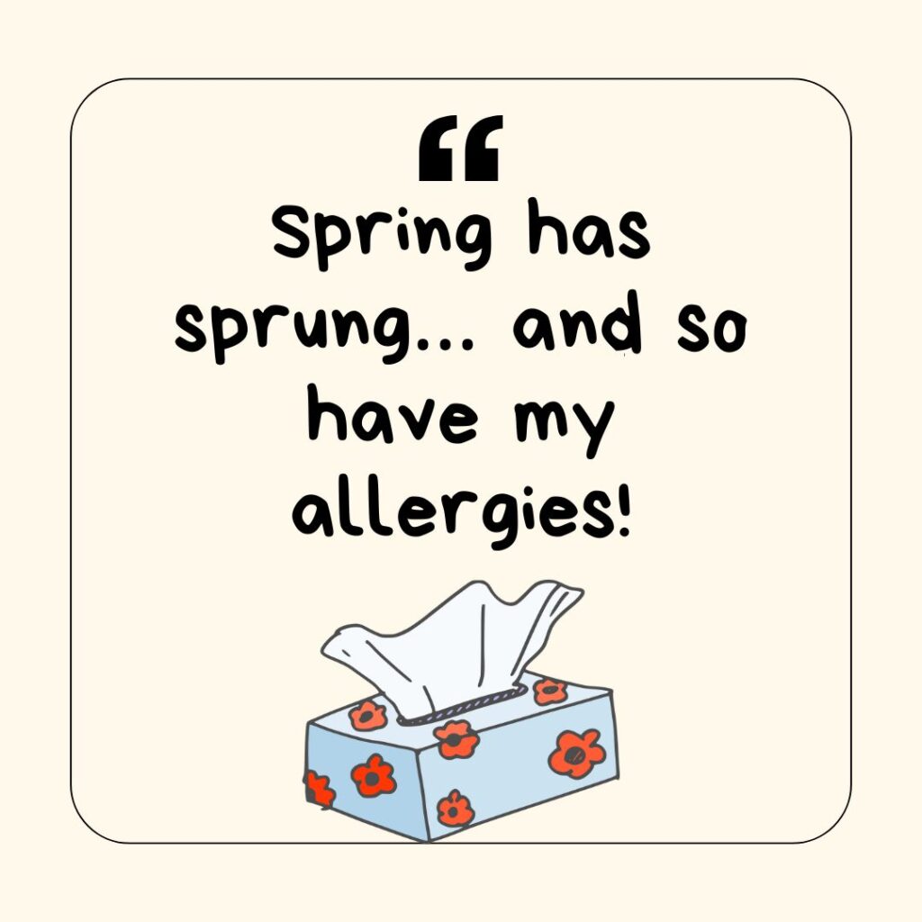 Picture showing a funny spring saying for a sign