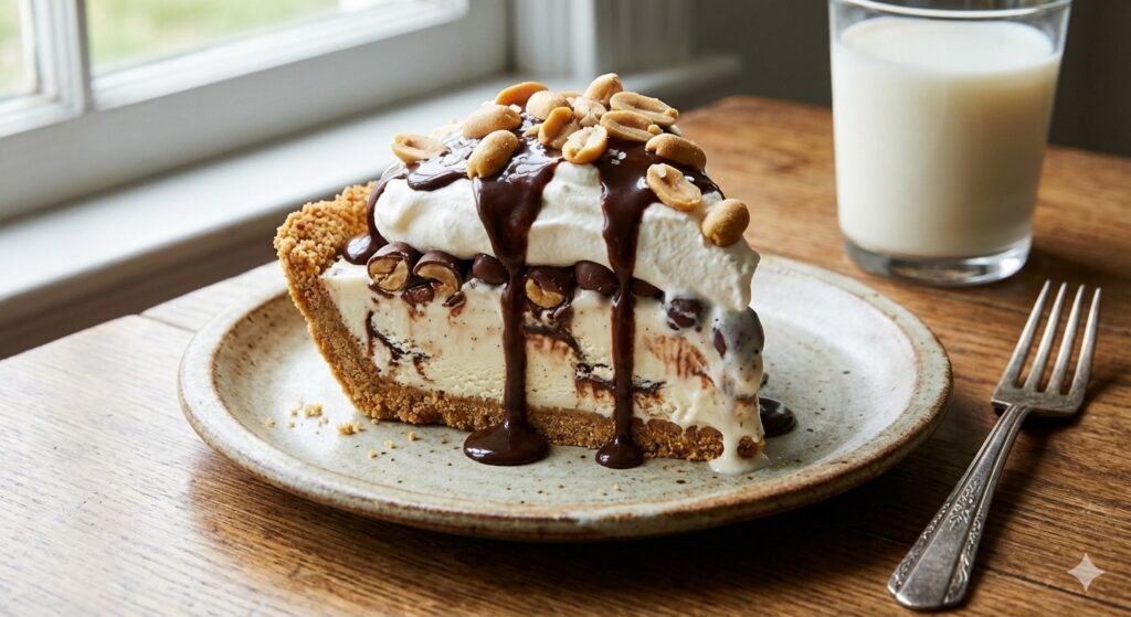 Photo showing a slice of tin roof pie