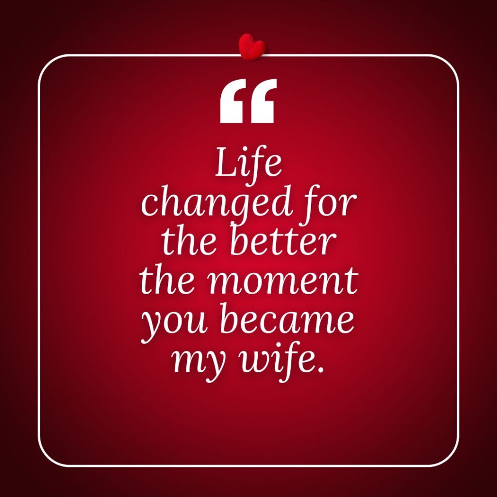 Photo showing a 10th anniversary quote for wife