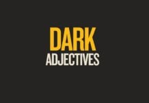 Featured image with dark adjectives text