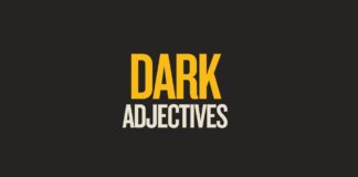 Featured image with dark adjectives text