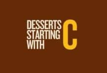 Featured image with desserts starting with c text