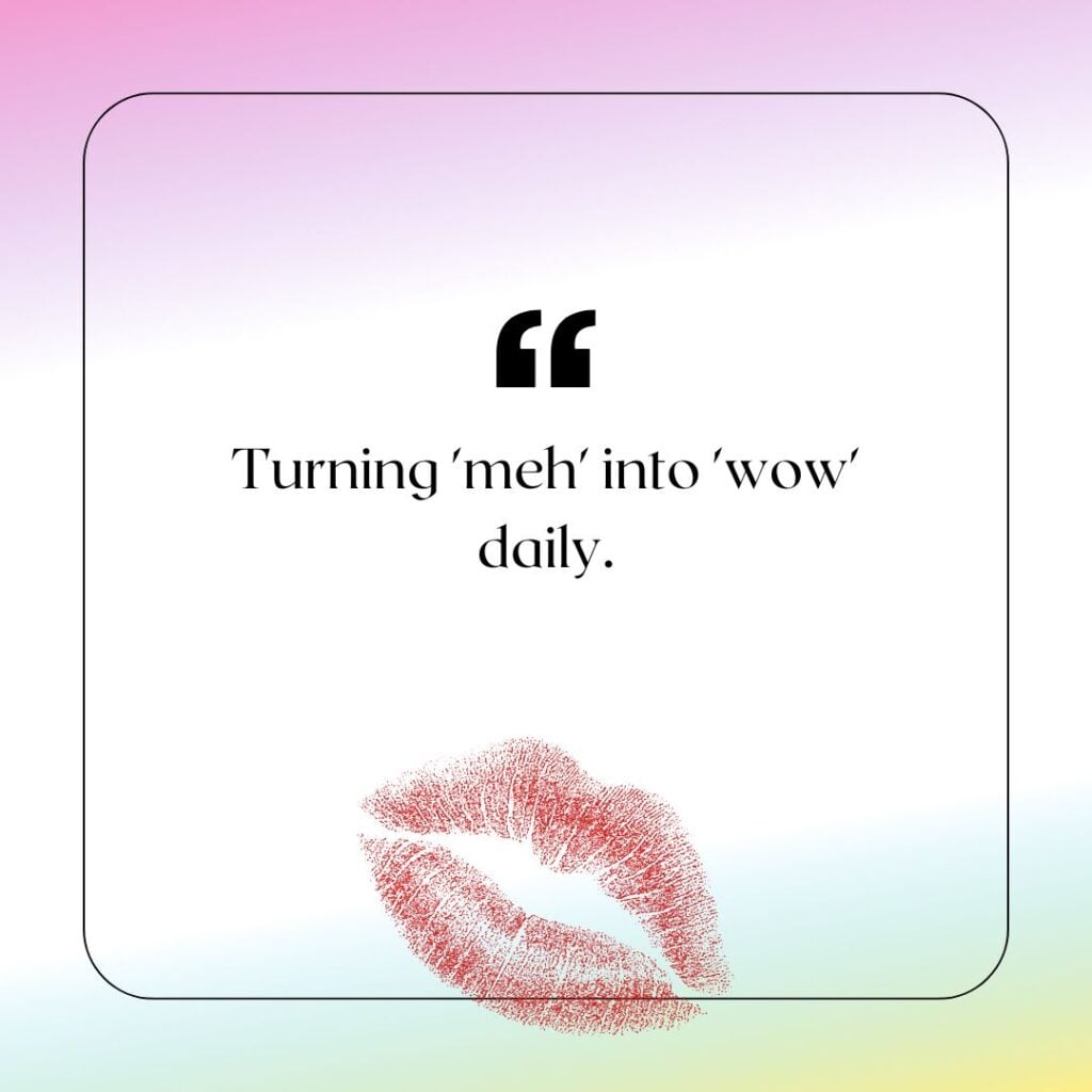 Photo showing a cosmetology quote for social media caption