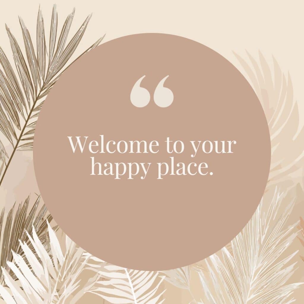 Photo showing a welcoming cosmetology quote