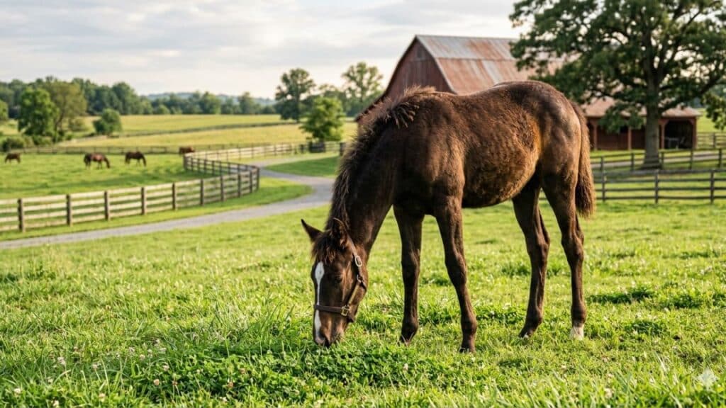 Photo showing a weanling eating