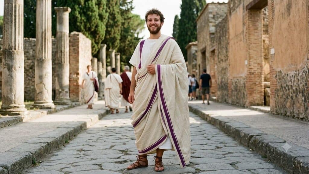 Photo showing a person wearing a toga