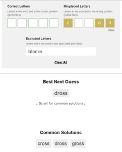 Wordle Solver Screenshot