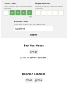 Wordle Solver Screenshot